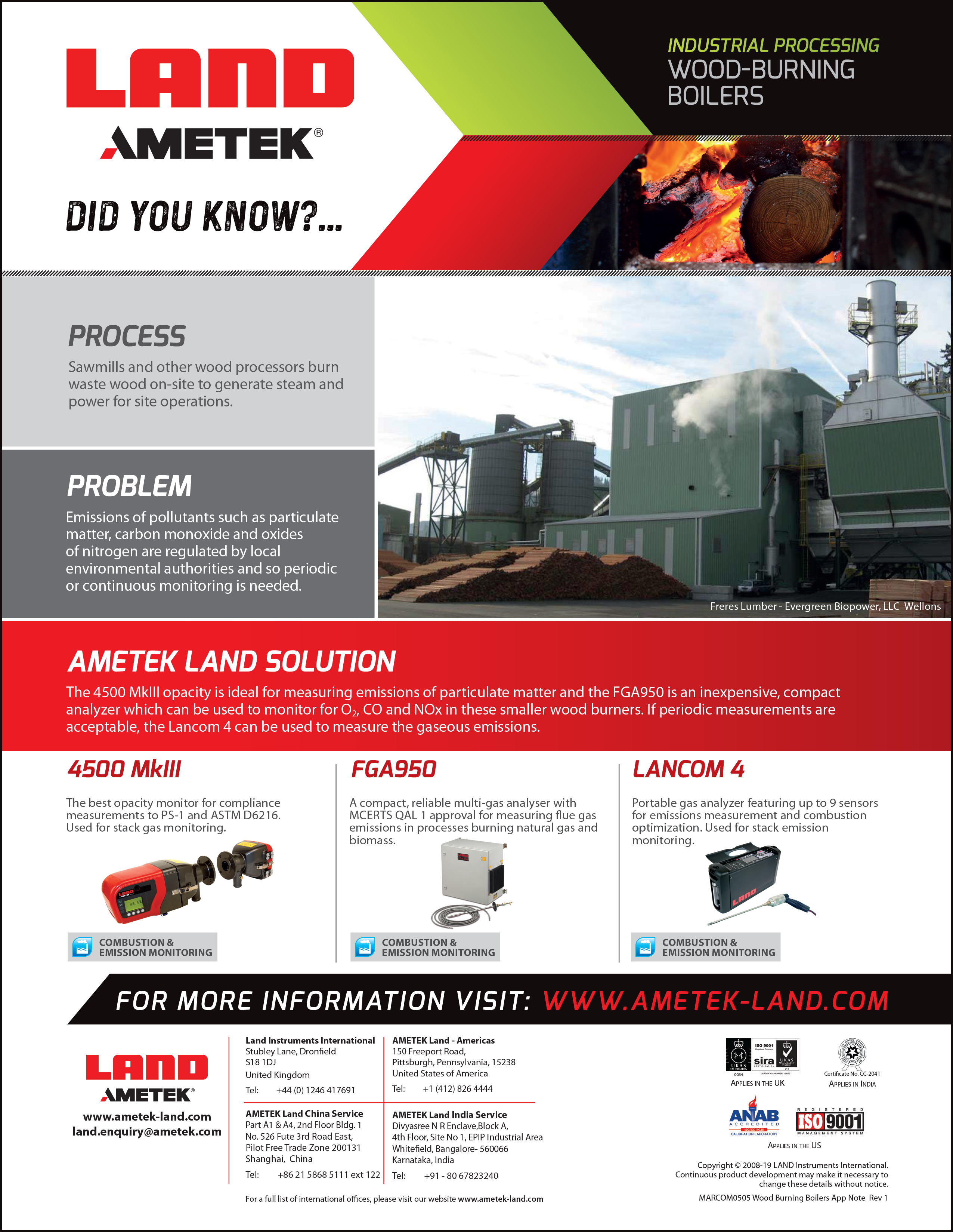 アプリケーションノート - 木材燃焼ボイラー